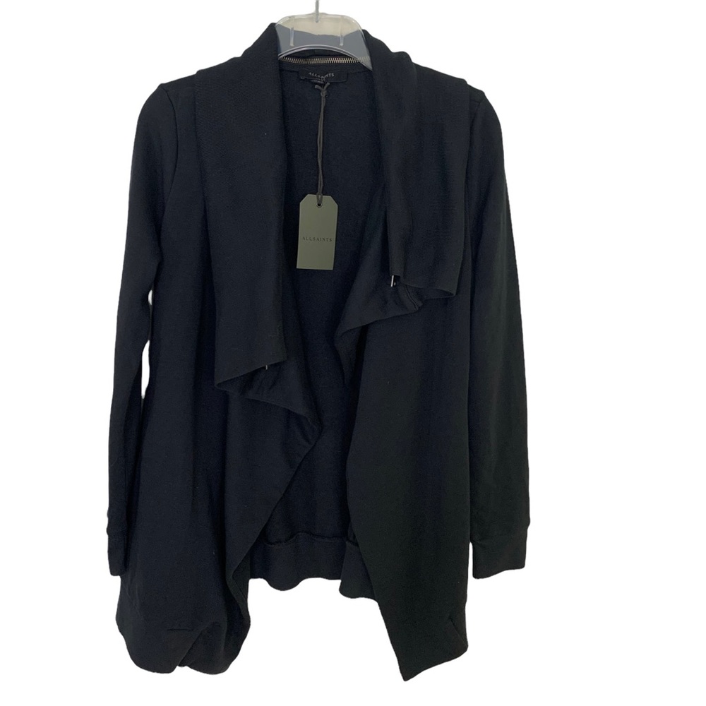 All Saints Sweatshirt Dahlia Convertible Zipper Collar Black S NWT - Picture 5 of 12